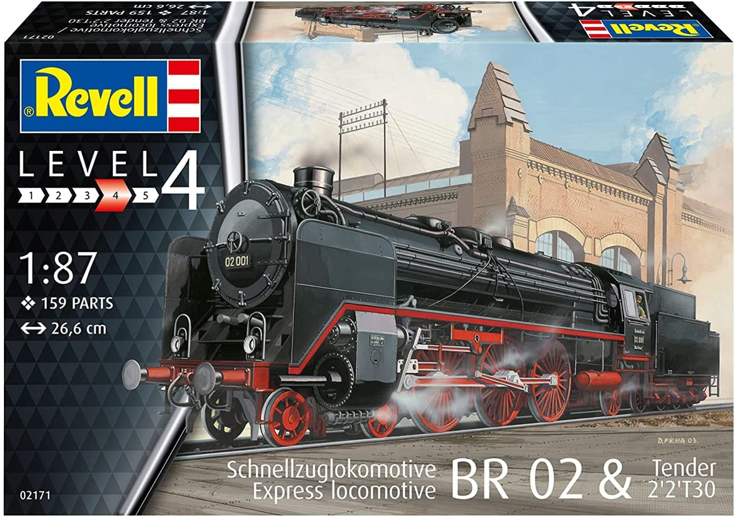 Revell 1/87  Express Locomotive BR02 & Tender 2'2' T30 Train Model Kit