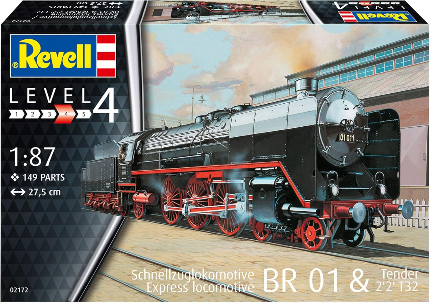 Revell 1/87  Express Locomotive BR01 & Tender 2'2' T32 Train Model Kit