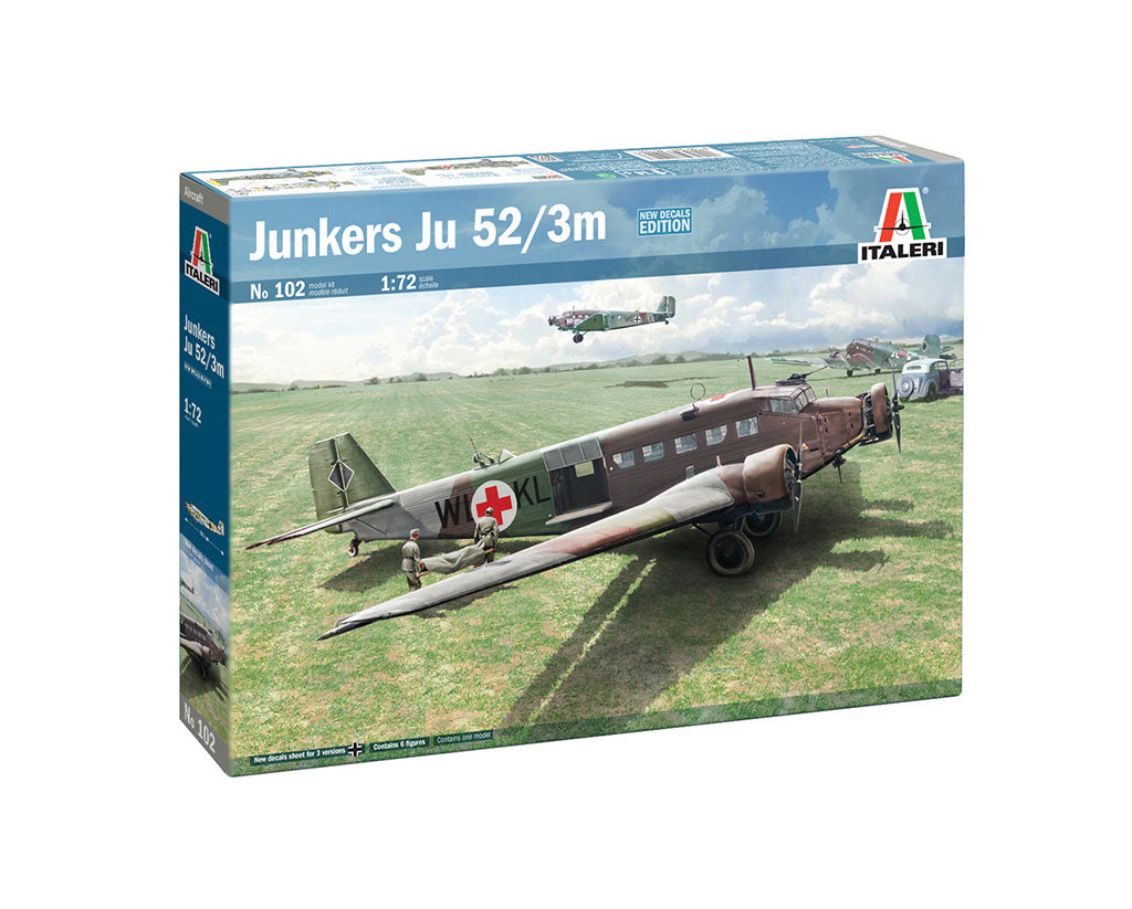 Italeri 1/72 Junkers Ju-52/3m Aircraft Scale Model Kit 102