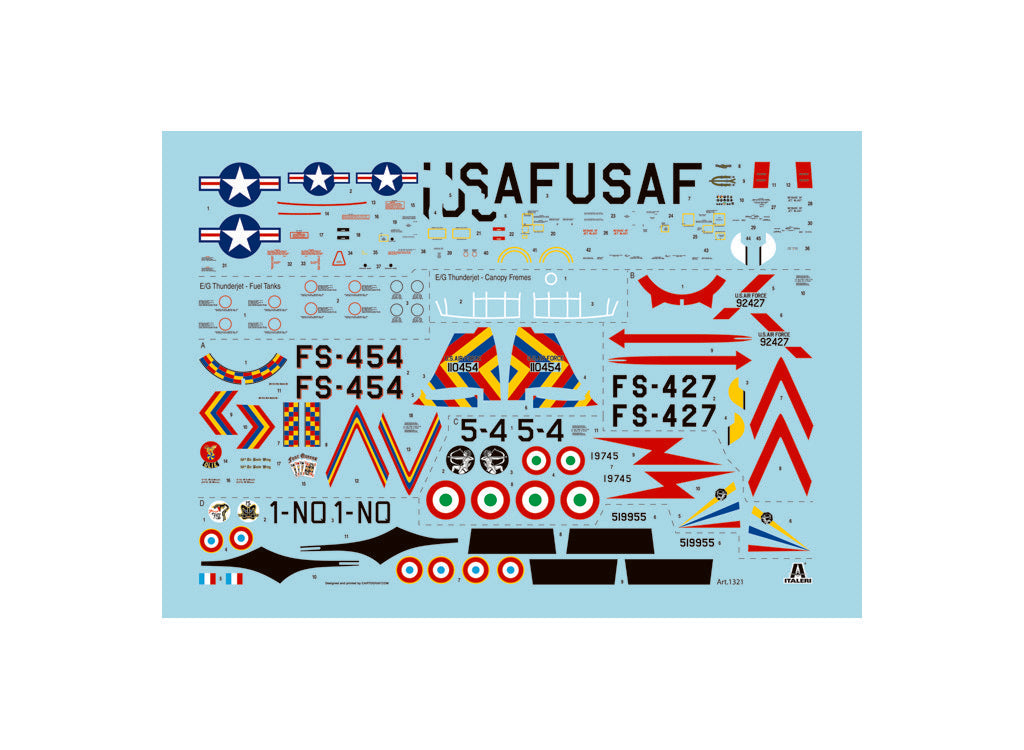 Italeri 1/72 F-84G Thunderjet Fighter-Bomber Scale model Kit 1321 *