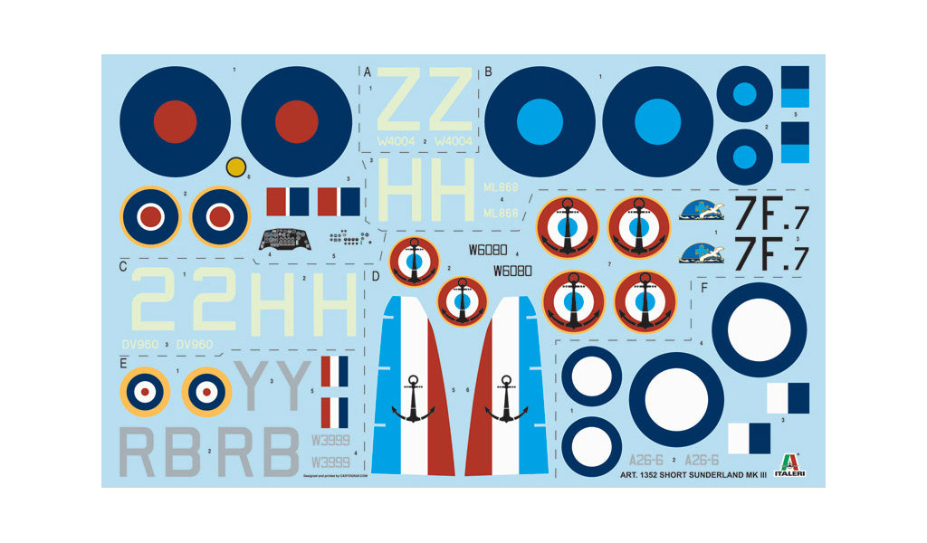 Italeri 1/72 RAF Sunderland Mk.III Seaplane Scale Model Kit 1352