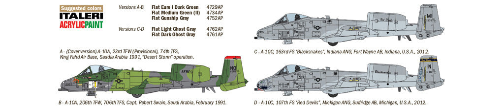 Italeri 1/72 A-10 GULF WAR Fighter Plane Scale model kit 1376
