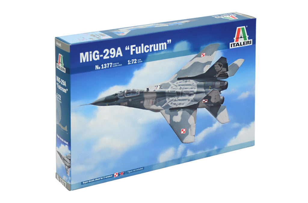 Italeri 1/72 MIG 29A FULCRUM Fighter Jet Scale Model Kit 1377