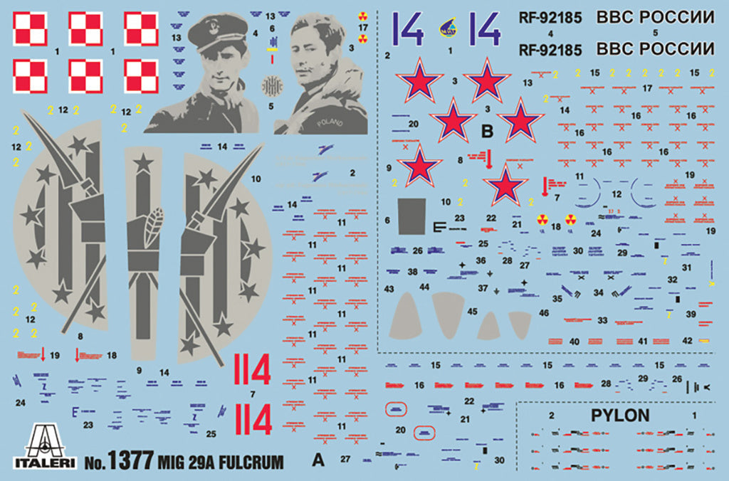Italeri 1/72 MIG 29A FULCRUM Fighter Jet Scale Model Kit 1377
