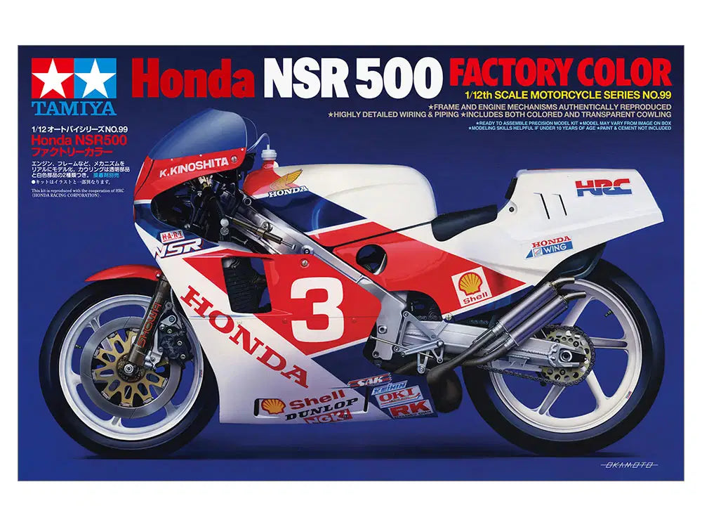 Tamiya 1/12 Honda NSR500 Factory Colour Scale Model Motorbike kit 14099