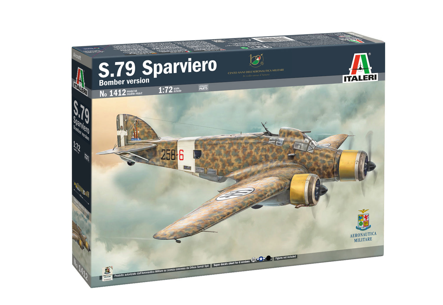 Italeri S.M. 79 Sparviero Bomber 1/72 Scale Plane Model Kit 1412 NEW MOLD