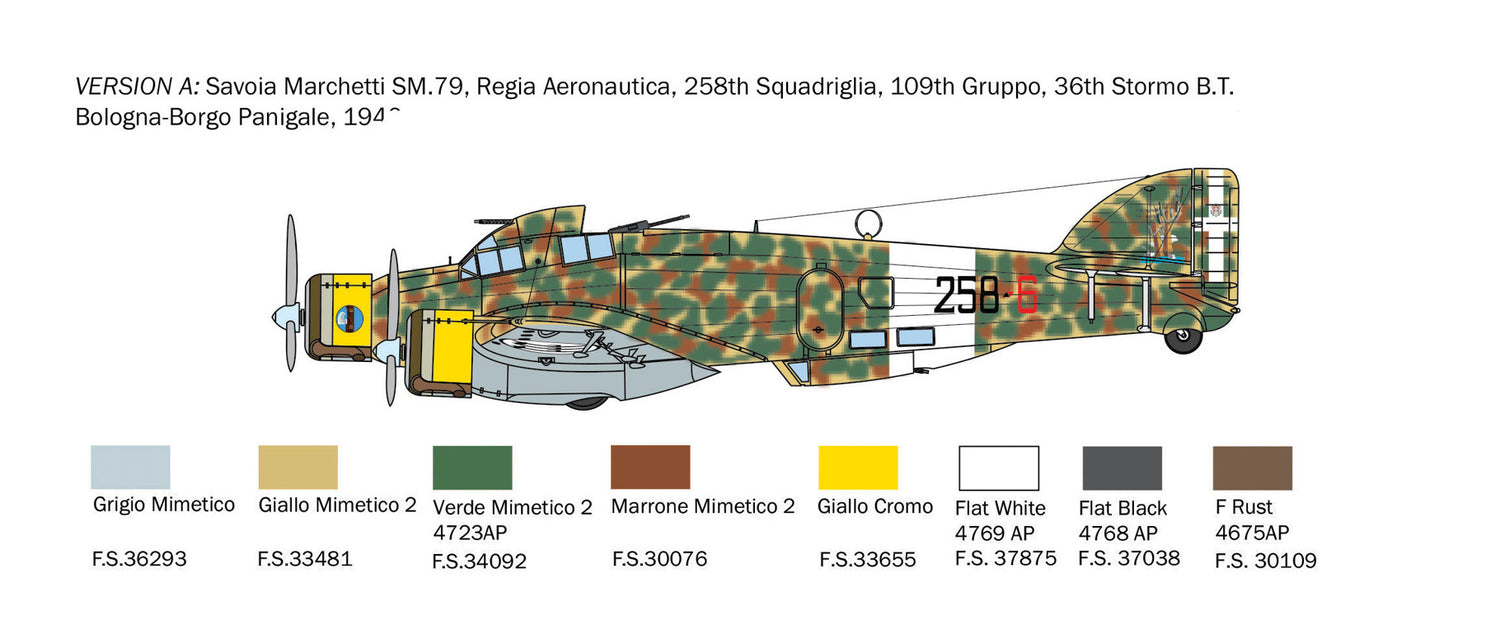 Italeri S.M. 79 Sparviero Bomber 1/72 Scale Plane Model Kit 1412 NEW MOLD