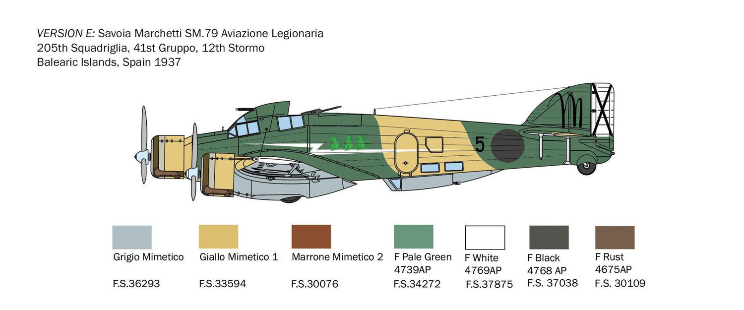 Italeri S.M. 79 Sparviero Bomber 1/72 Scale Plane Model Kit 1412 NEW MOLD