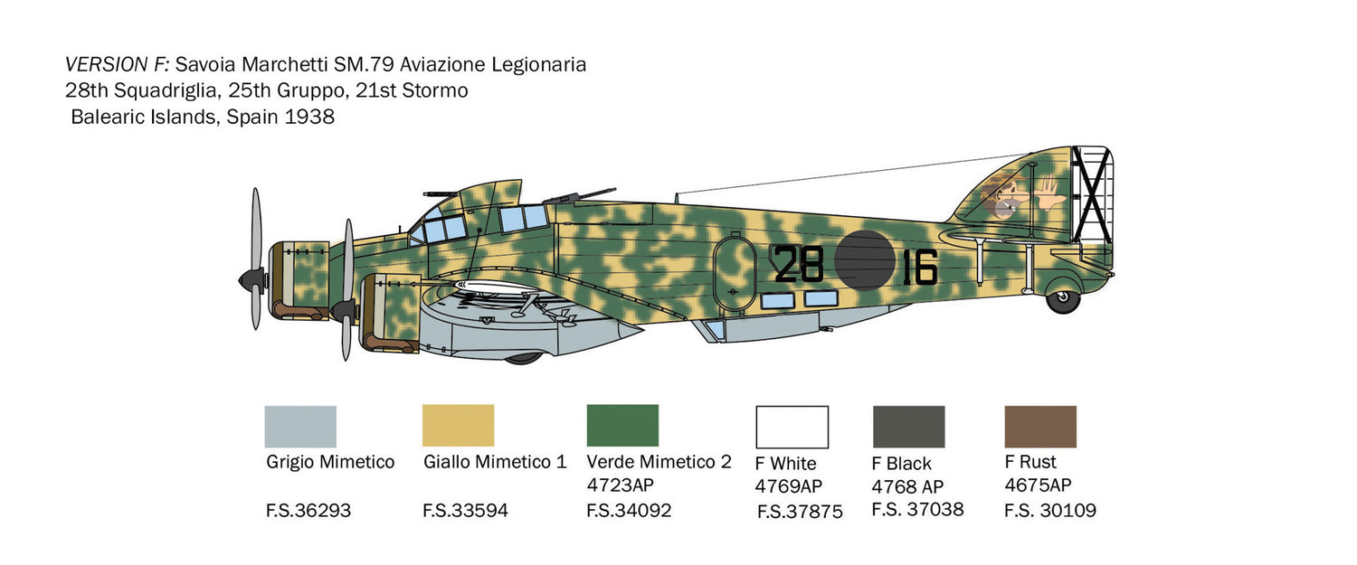 Italeri S.M. 79 Sparviero Bomber 1/72 Scale Plane Model Kit 1412 NEW MOLD