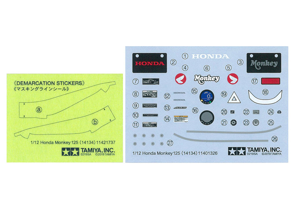 Tamiya 1/12 Honda Monkey 125 Scale Model Motorbike Kit 14134