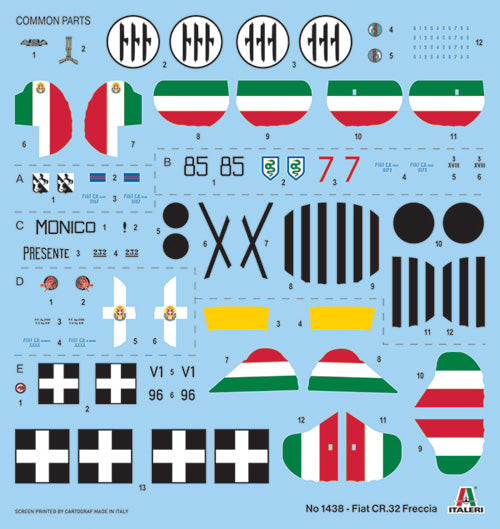 Italeri 1/72 Fiat CR 32 Freccia Spanish Plane Model Kit 1438