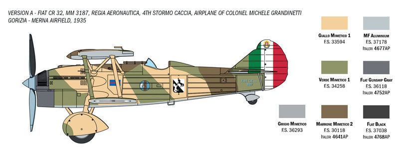 Italeri 1/72 Fiat CR 32 Freccia Spanish Plane Model Kit 1438