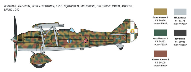 Italeri 1/72 Fiat CR 32 Freccia Spanish Plane Model Kit 1438