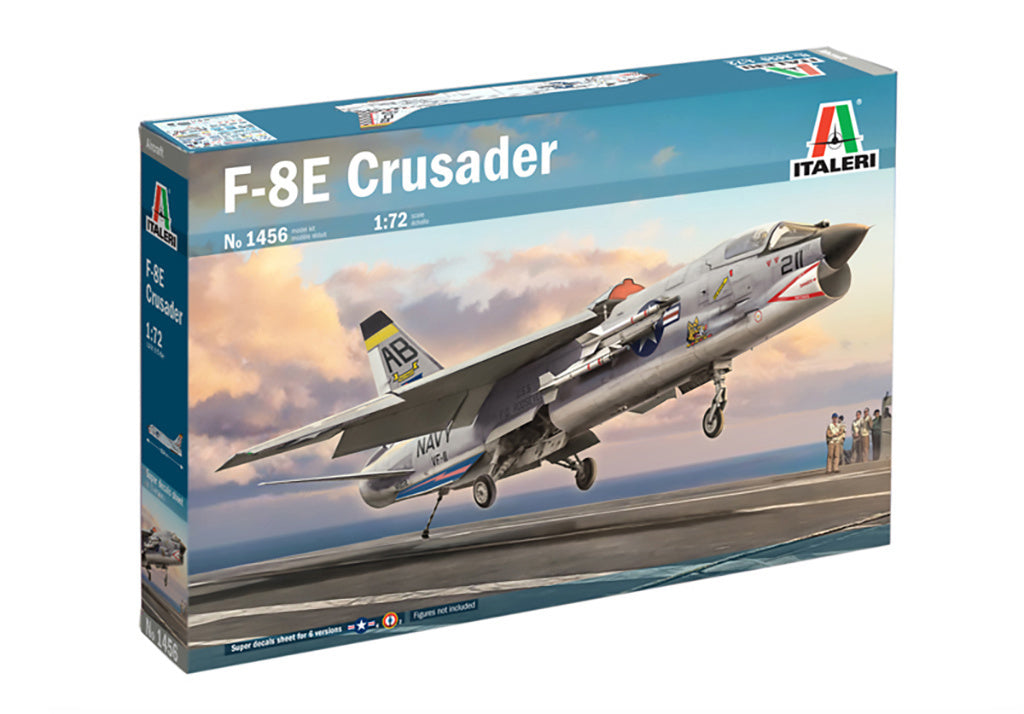 Italeri 1/72 F-8E Crusader Fighter Jet Scale Model Kit 1456
