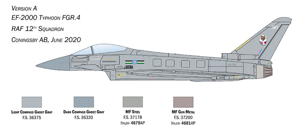 Italeri 1:72 RAF Eurofighter Typhoon EF-2000 Scale Model Kit 1457