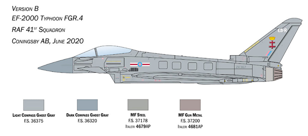 Italeri 1:72 RAF Eurofighter Typhoon EF-2000 Scale Model Kit 1457