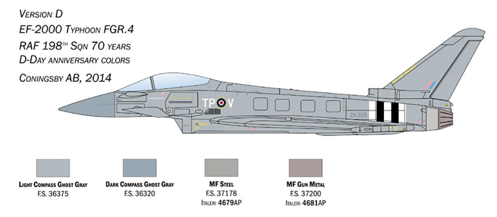 Italeri 1:72 RAF Eurofighter Typhoon EF-2000 Scale Model Kit 1457