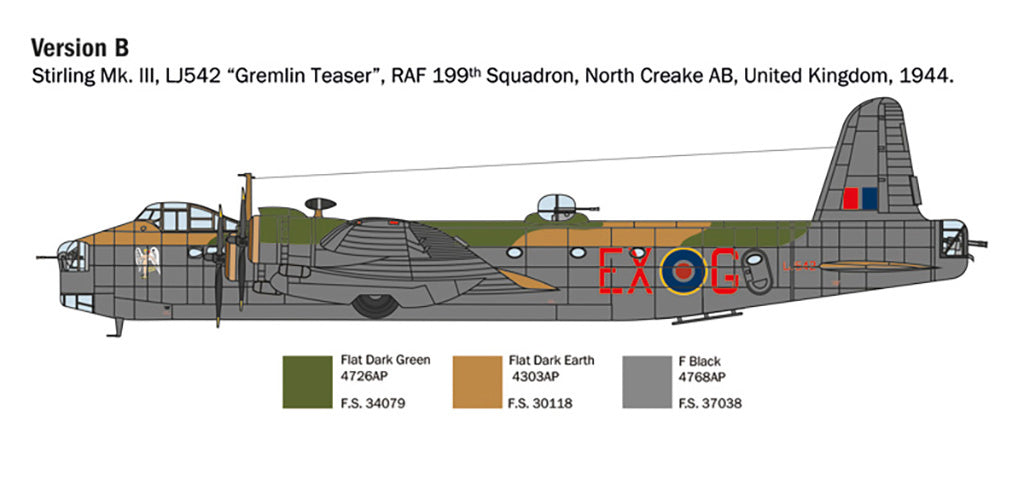 Italeri 1/72 Stirling Mk.III Bomber Scale Model Kit 1462