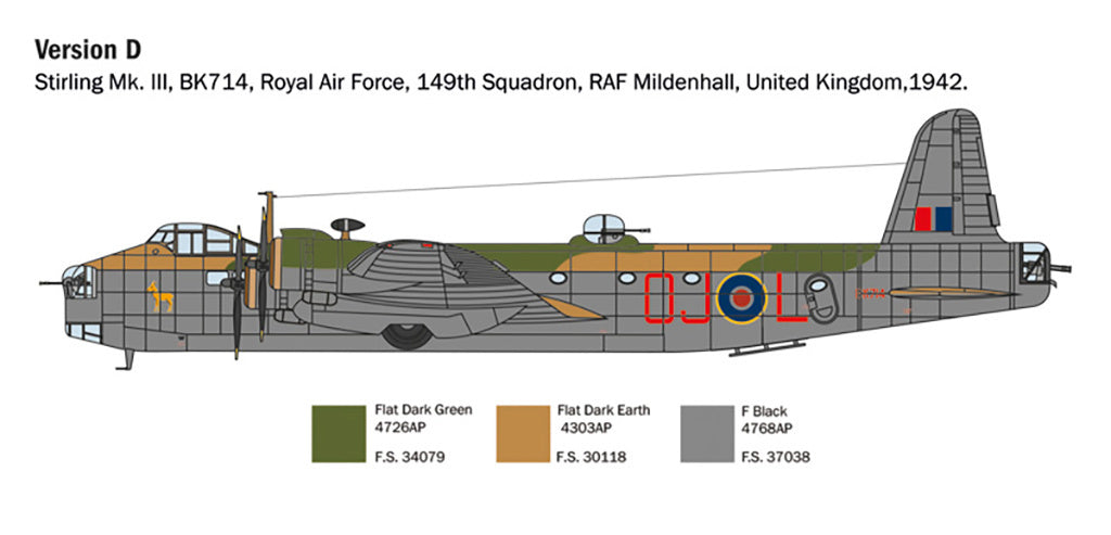 Italeri 1/72 Stirling Mk.III Bomber Scale Model Kit 1462