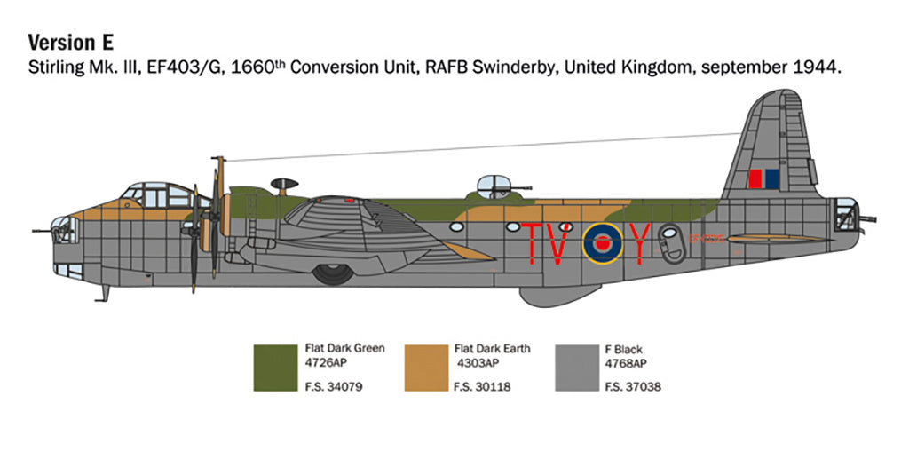 Italeri 1/72 Stirling Mk.III Bomber Scale Model Kit 1462