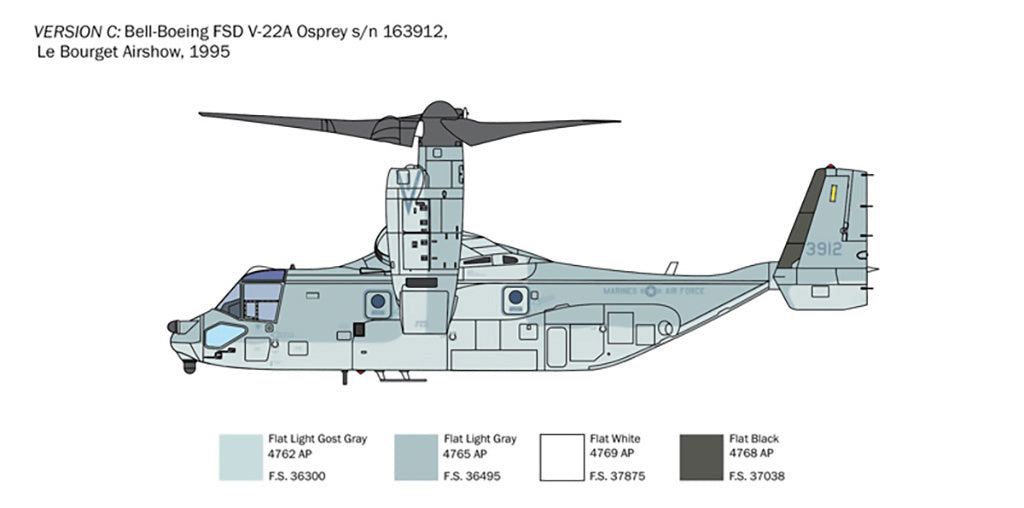 Italeri 1/72 V-22A Osprey Scale Model Kit 1463