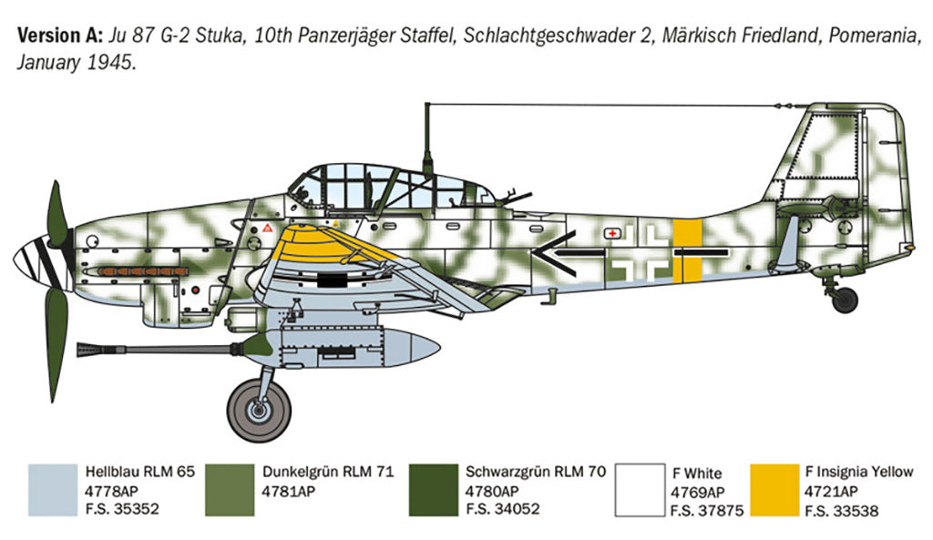 Italeri 1:72 Ju 87 G-2 Kanonenvogel Fighter Plane Scale Model Kit 1466