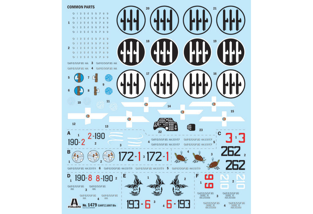 Italeri NEW MOLD  CANT Z.1007 Alcione Bomber single / twin finned 1/72 Model Aircraft Kit 1479