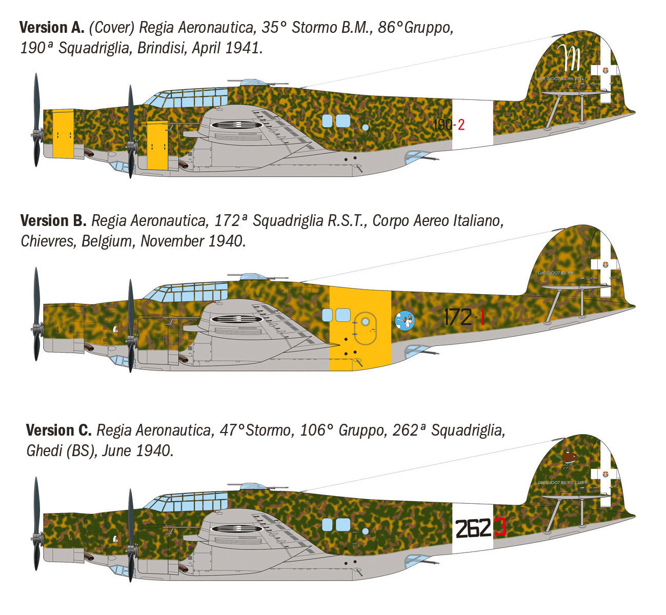 Italeri NEW MOLD  CANT Z.1007 Alcione Bomber single / twin finned 1/72 Model Aircraft Kit 1479