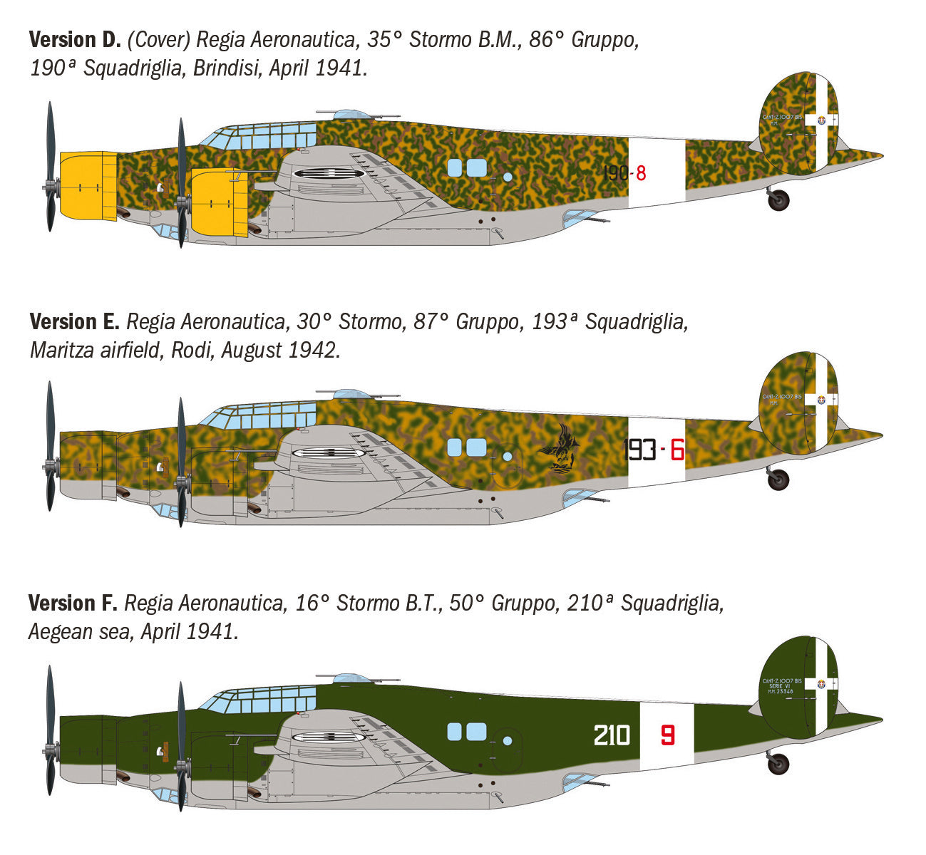 Italeri NEW MOLD  CANT Z.1007 Alcione Bomber single / twin finned 1/72 Model Aircraft Kit 1479