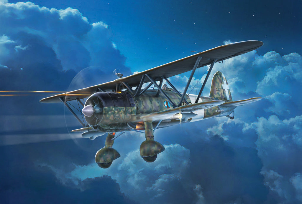 Italeri FIAT CR.42 CN “Falco” Night Fighter Byplane 1/72 Scale Model Kit 1485