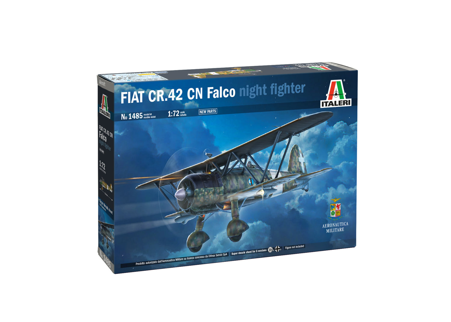 Italeri FIAT CR.42 CN “Falco” Night Fighter Byplane 1/72 Scale Model Kit 1485