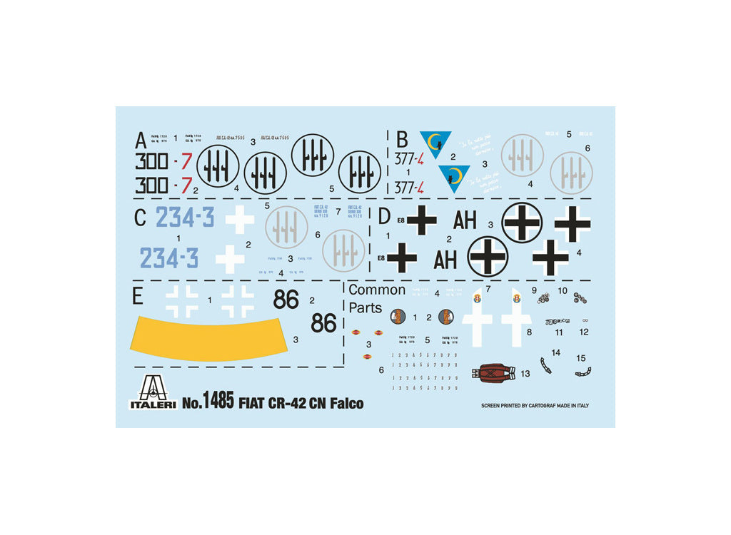Italeri FIAT CR.42 CN “Falco” Night Fighter Byplane 1/72 Scale Model Kit 1485