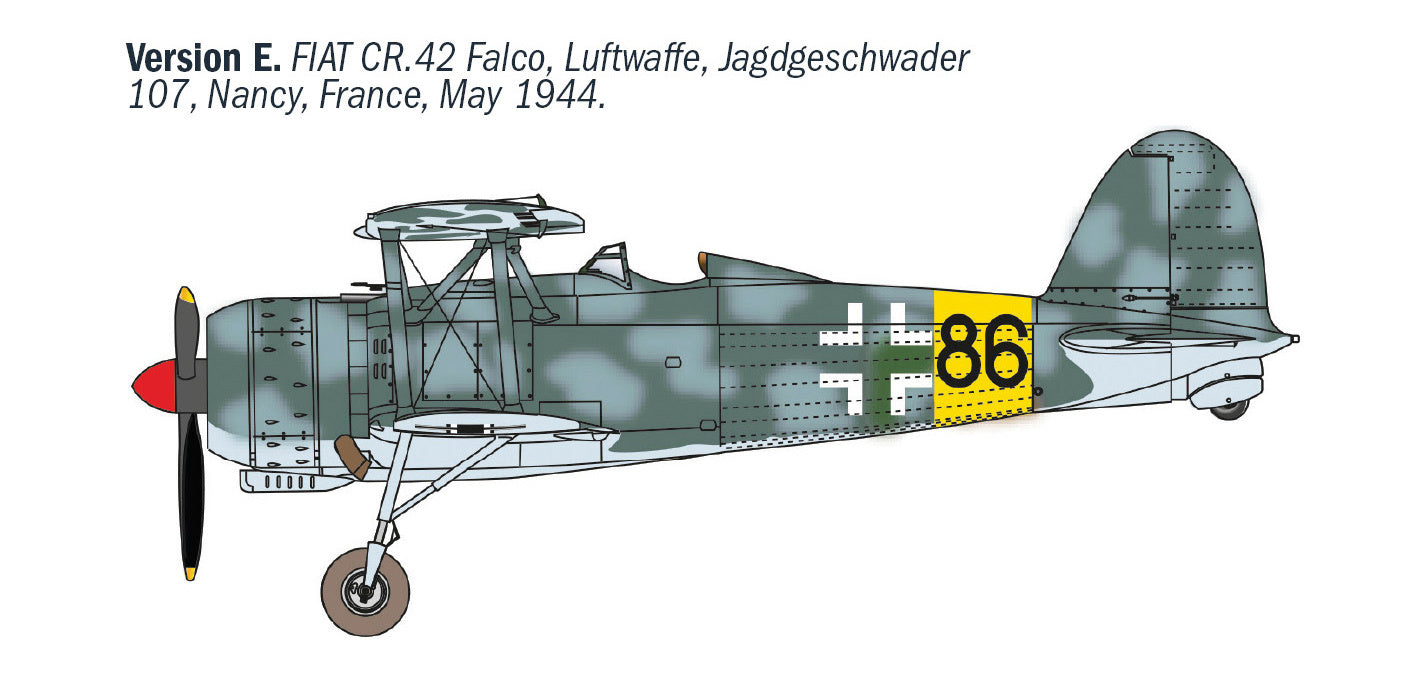 Italeri FIAT CR.42 CN “Falco” Night Fighter Byplane 1/72 Scale Model Kit 1485
