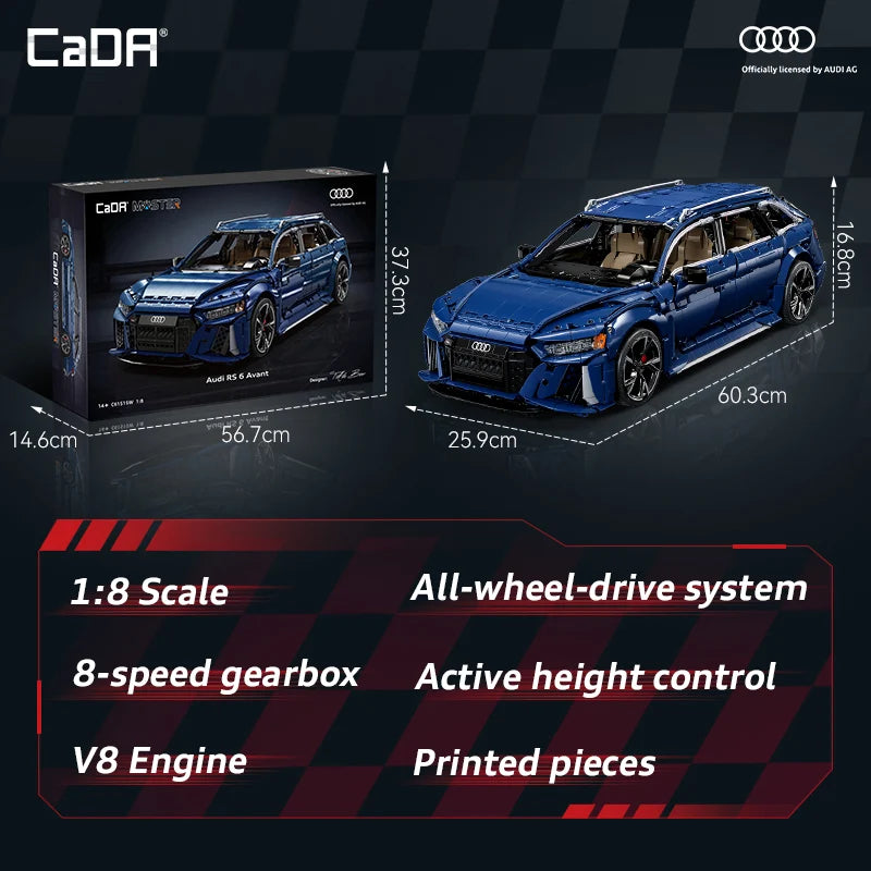 CaDA Audi RS6 Avant (2019) Master Series 1:8 Brick Model 4663pcs C61615W
