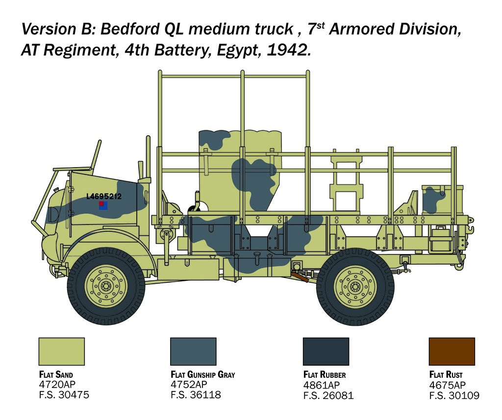 Italeri 1/35 Bedford QL Truck Scale Military Model Kit 0241