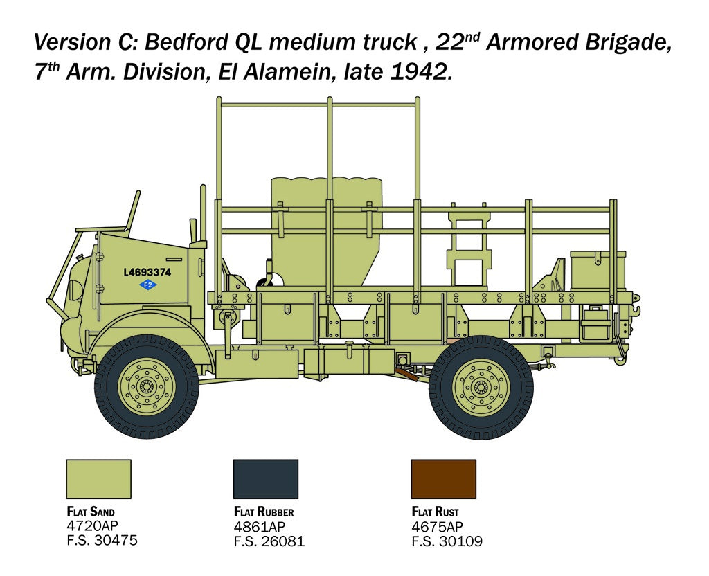 Italeri 1/35 Bedford QL Truck Scale Military Model Kit 0241