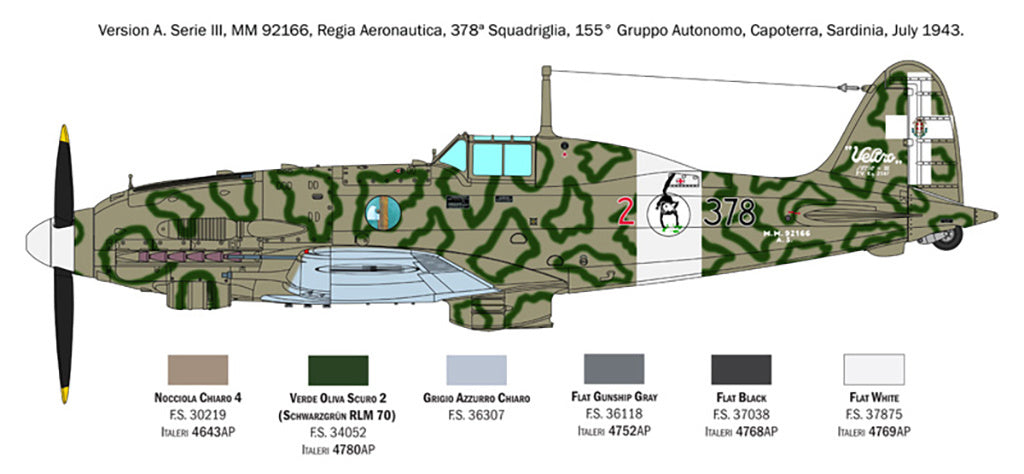 Italeri 1/32 Macchi MC.205 “Veltro” Aircraft Scale Model Kit 2519