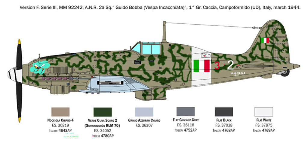Italeri 1/32 Macchi MC.205 “Veltro” Aircraft Scale Model Kit 2519