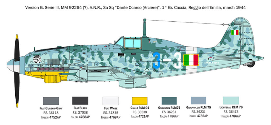 Italeri 1/32 Macchi MC.205 “Veltro” Aircraft Scale Model Kit 2519