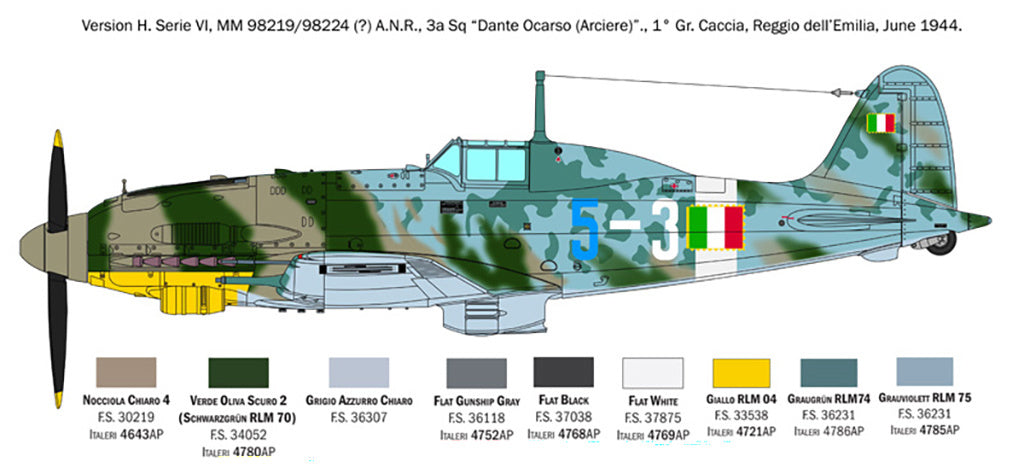 Italeri 1/32 Macchi MC.205 “Veltro” Aircraft Scale Model Kit 2519