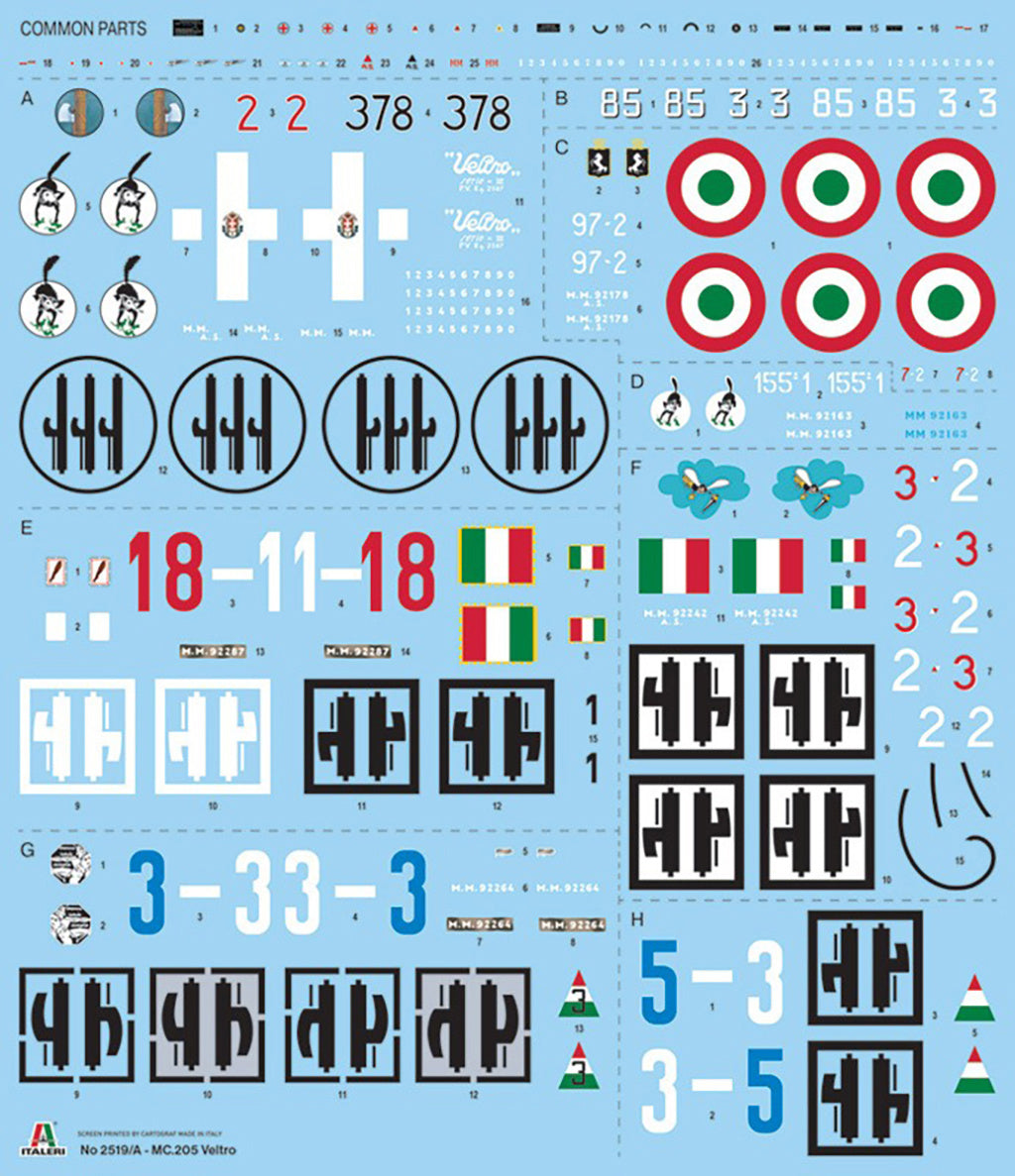 Italeri 1/32 Macchi MC.205 “Veltro” Aircraft Scale Model Kit 2519