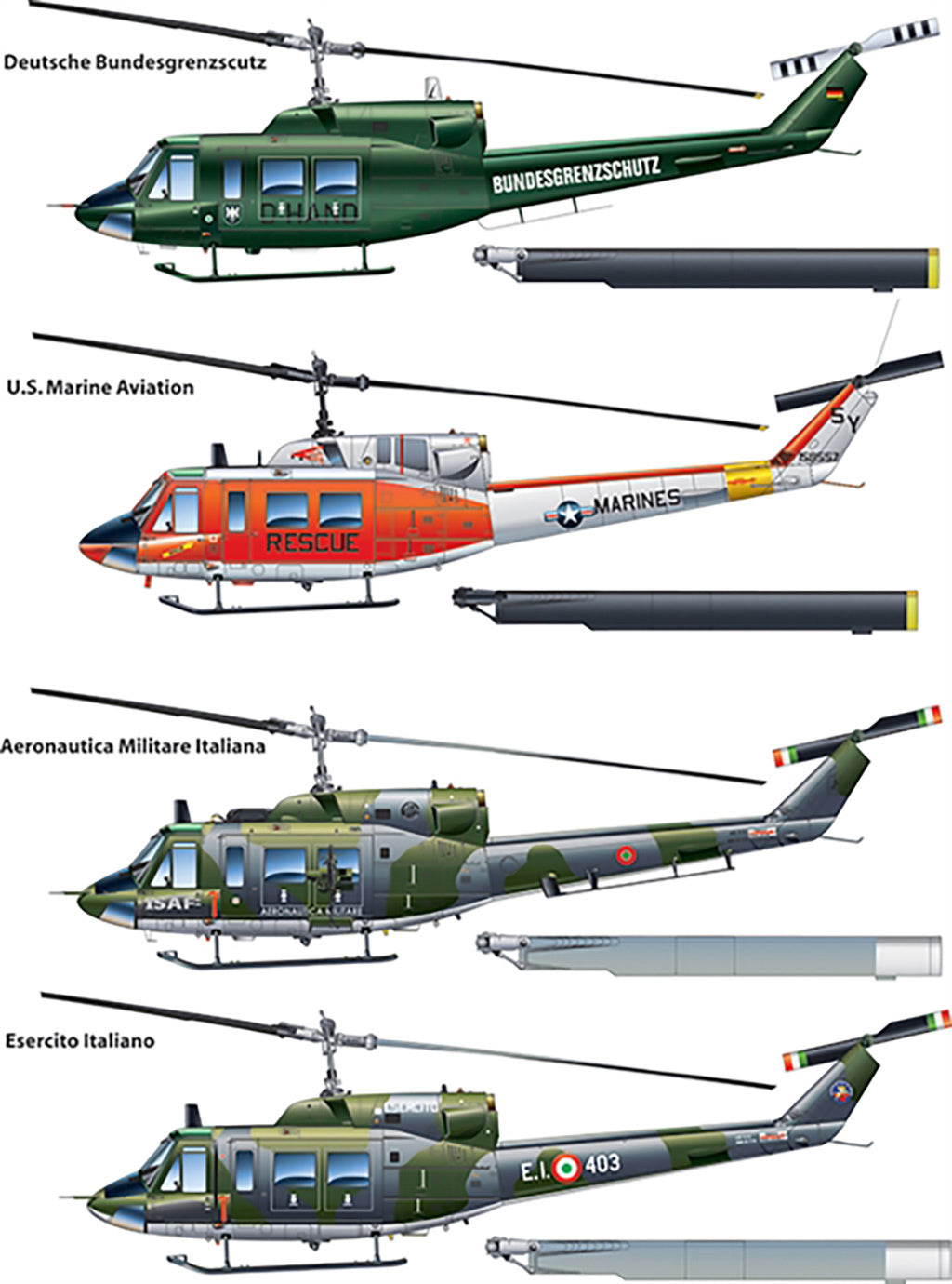 Italeri 1/48 model aircraft kit  AB 212 /UH 1N Model Kit 2692