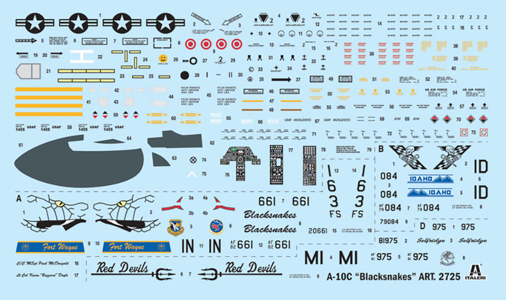 Italeri 1/48 A-10C "Blacksnakes" Aircraft Scale Model Kit 2725