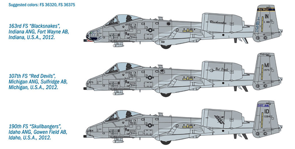Italeri 1/48 A-10C "Blacksnakes" Aircraft Scale Model Kit 2725
