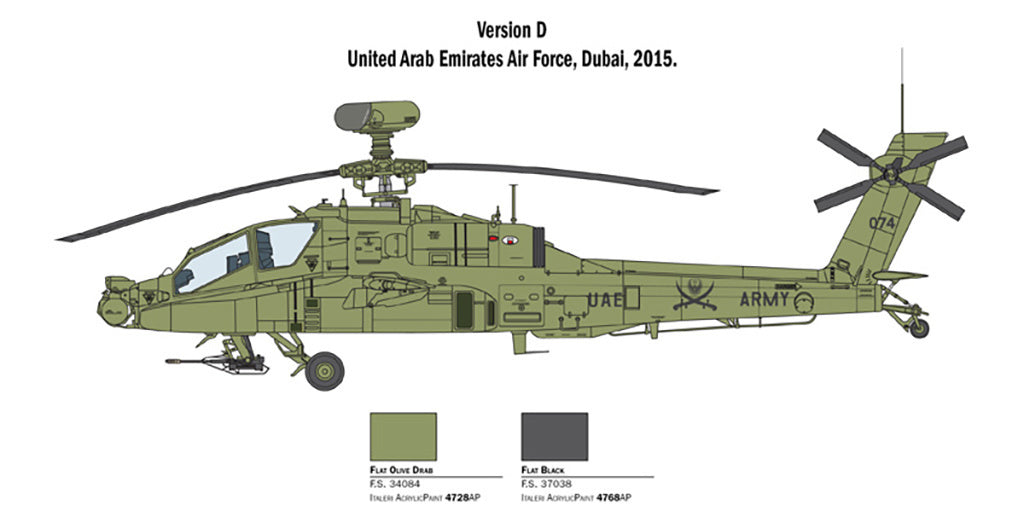 Italeri  1/48 British Army Air Corps AH64D APACHE LONGBOW Helicopter model 2748*