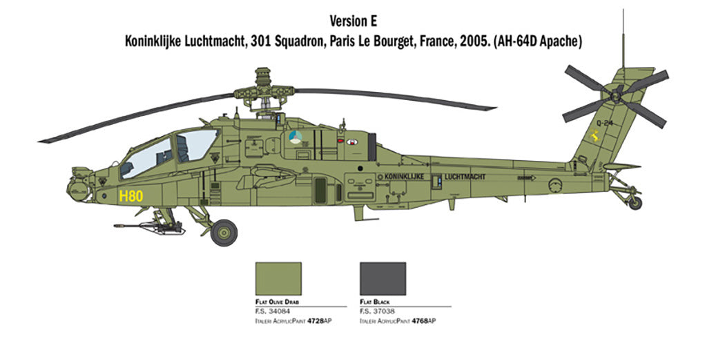 Italeri  1/48 British Army Air Corps AH64D APACHE LONGBOW Helicopter model 2748*