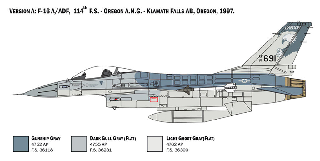 Italeri F-16A Fighting Falcon 1/48 Plane Model Kit 2786