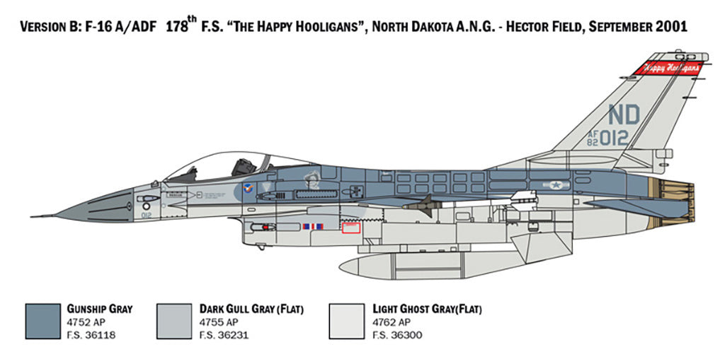 Italeri F-16A Fighting Falcon 1/48 Plane Model Kit 2786