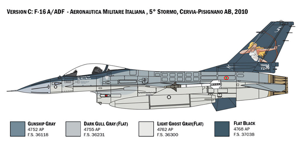 Italeri F-16A Fighting Falcon 1/48 Plane Model Kit 2786