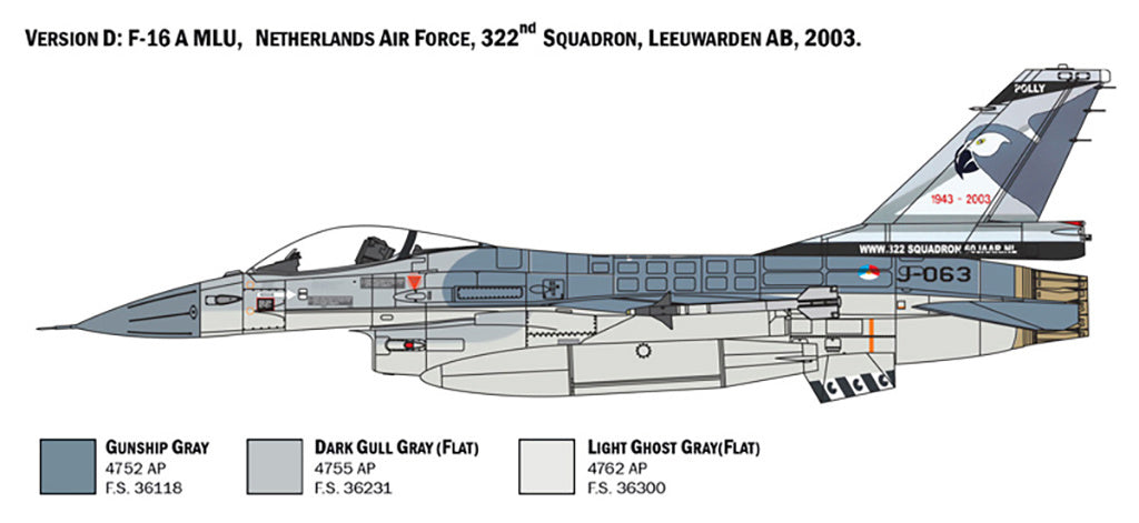 Italeri F-16A Fighting Falcon 1/48 Plane Model Kit 2786
